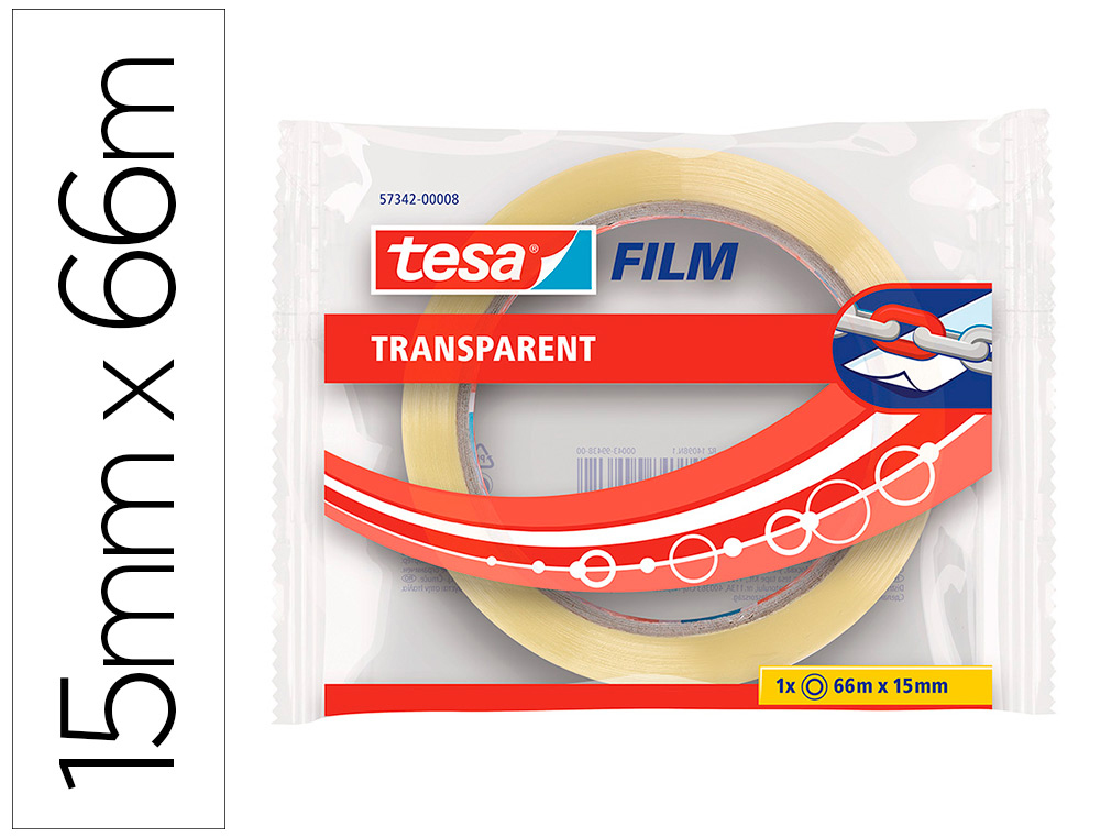 TESA - CINTA ADHESIVA PRACTIC 66 MT X 15 MM (Ref.57342)