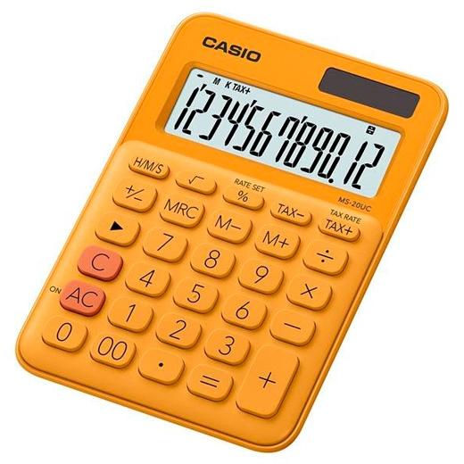 CASIO - CALCULADORA SOBREMESA 12 DIGITOS MS-20UC NARANJA (Ref.MS-20UC-RG)