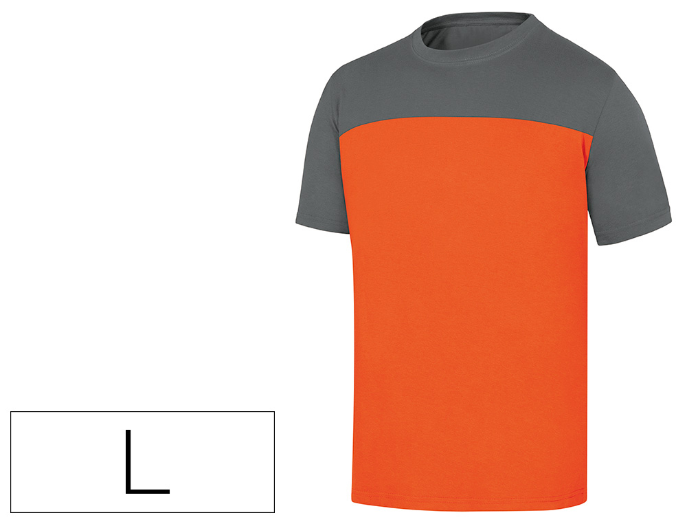 DELTAPLUS - CAMISETA DE ALGODON COLOR GRIS NARANJA TALLA L (Ref.GENOAGRGT)
