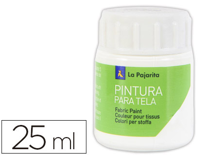 LA PAJARITA - PINTURA PARA TELA BLANCO 25 ML (Ref.T-1)