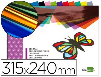 LIDERPAPEL - BLOC TRABAJOS MANUALES CELOFAN 240X315MM 10 HOJAS COLORES SURTIDOS (Ref.TM04)