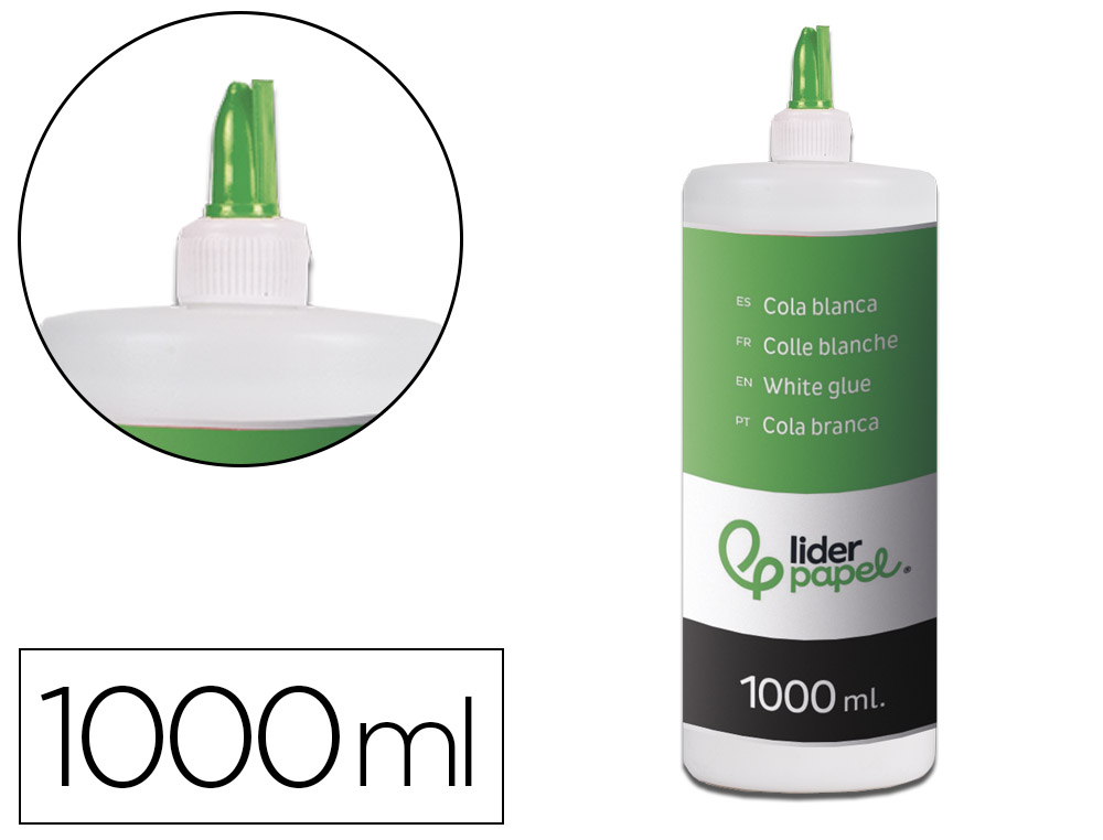 LIDERPAPEL - PEGAMENTO COLA BLANCA LAVABLE 1000 ML (Ref.PG01)
