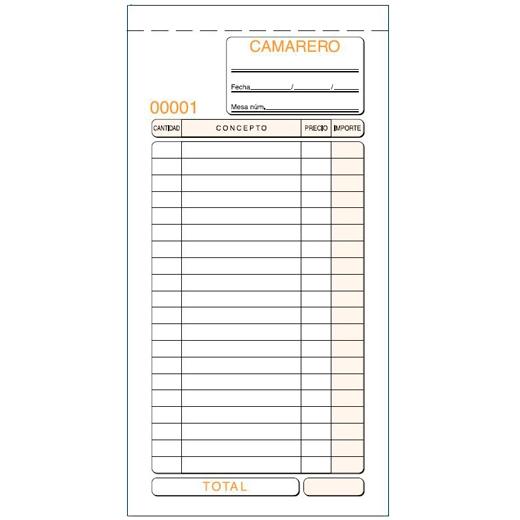 LOAN - TALONARIO CAMAREROS 1/3 DUPLICADO (Ref.T-100)