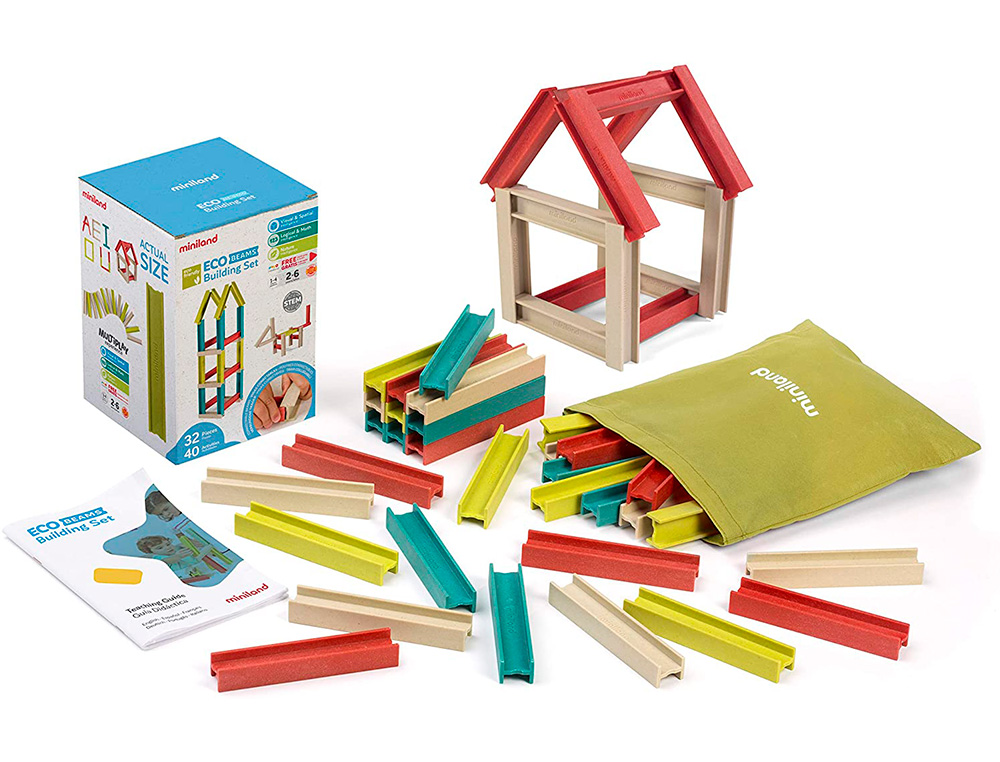 MINILAND - Juego de construccion compuesto de 32 vigas material eco 150x210x150 mm (Ref. 32150)