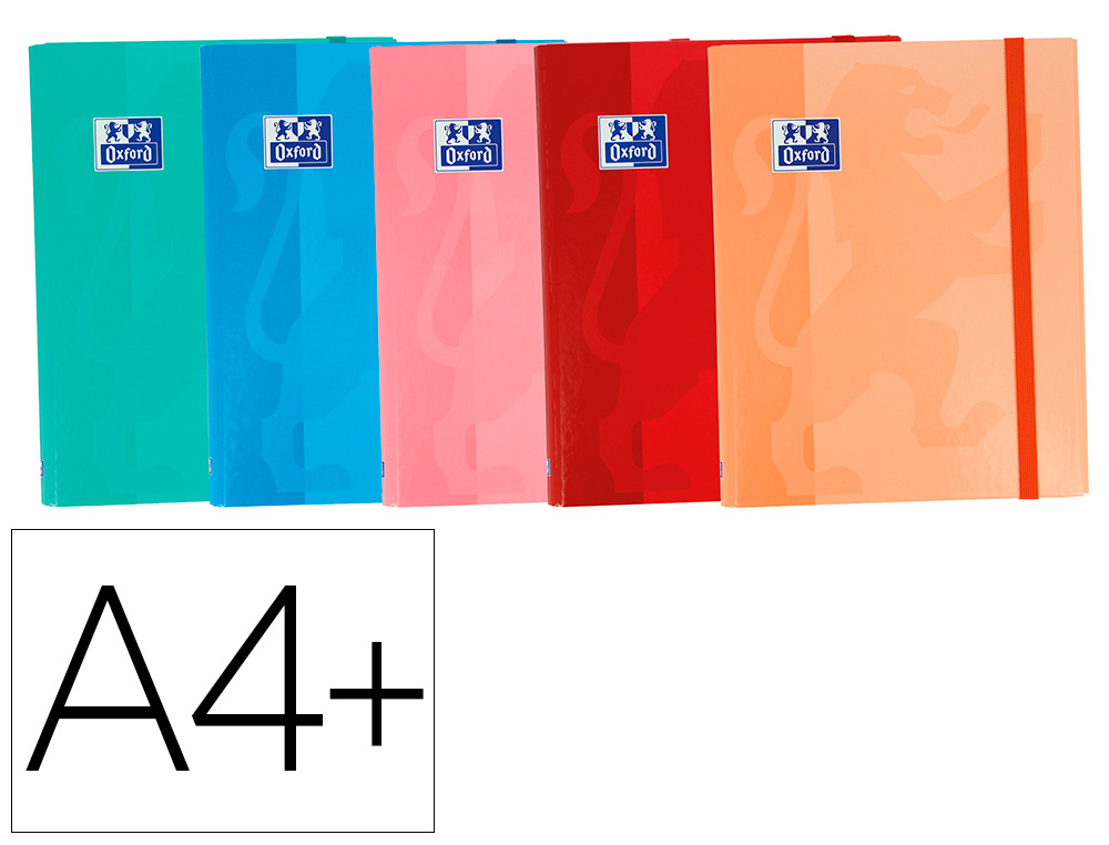OXFORD - Carpeta de gomas school din a4+ con solapas tapa extradura colores tendencias surtido (Ref. 400106673)