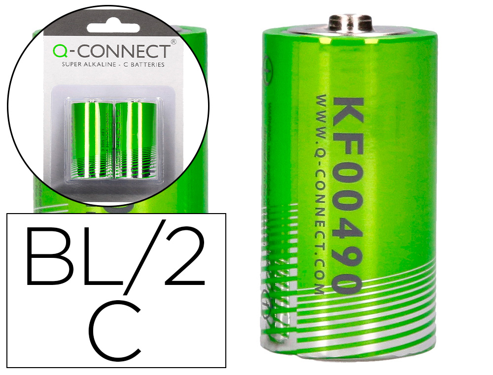 Q-CONNECT - PILA ALCALINA C -BLISTER CON 2 PILAS (Ref.KF00490)