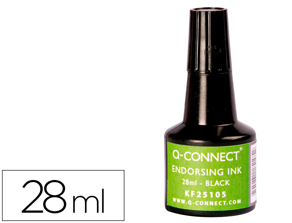 Q-CONNECT - TINTA TAMPÓN NEGRO -FRASCO DE 28 ML (Ref.KF25105)