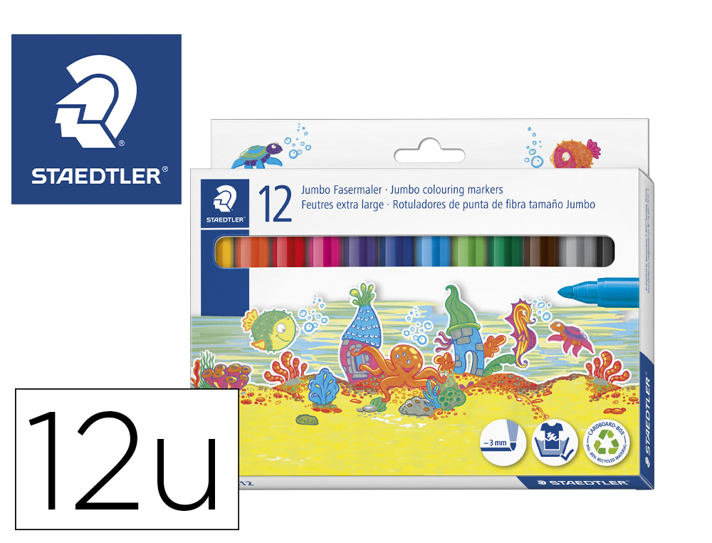 STAEDTLER - Rotuladores Estuche 12 Ud Colores surtidos (Ref.340 WP12)