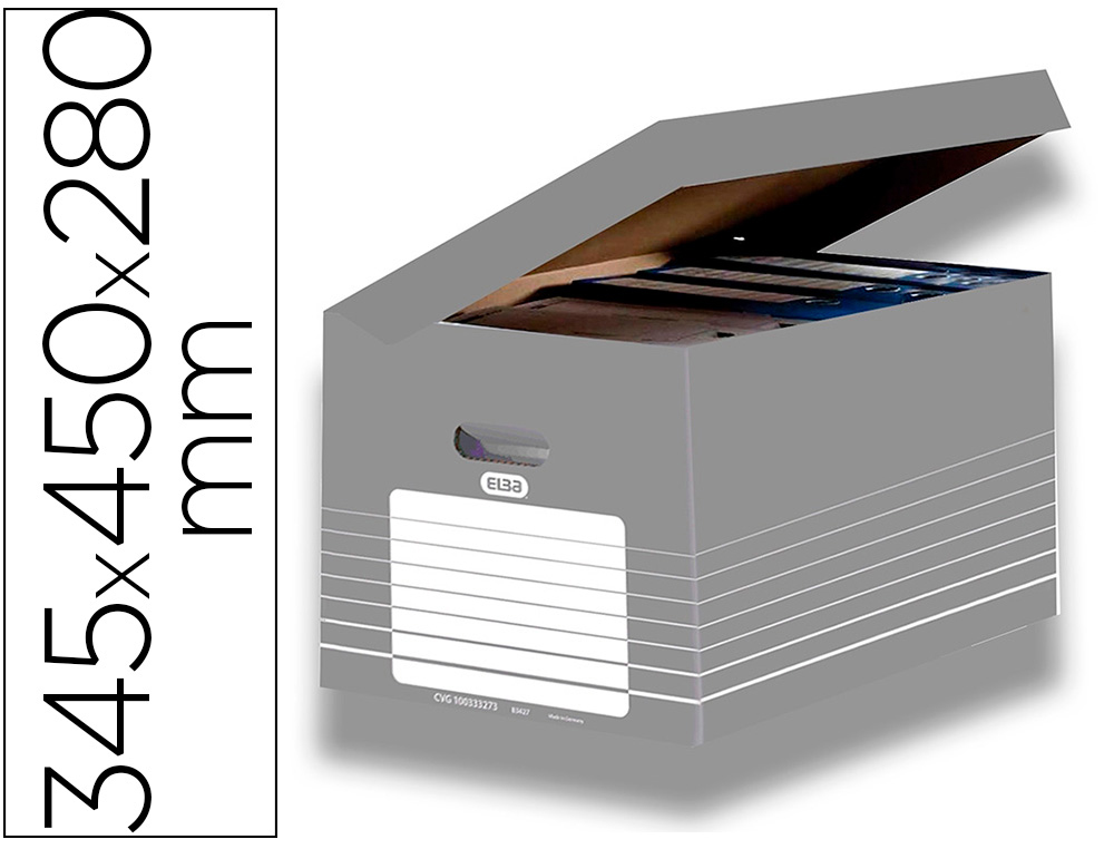 ELBA - Contenedor CON TAPA INTEGRADA BOX AUTO GRIS (Ref.400061159)