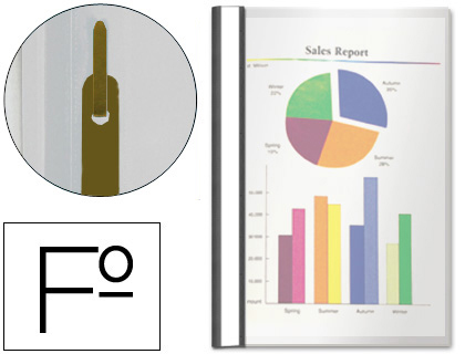 ESSELTE - CARPETA DOSSIER FASTENER PLASTICO FOLIO NEGRA (Ref.33309-N)