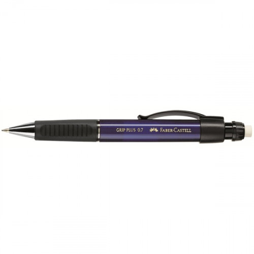 FABER CASTELL - Portaminas Grip plus 1307 Recargable Trazo 0.7 mm 3 minas HB Azul Con goma (Ref.130732)