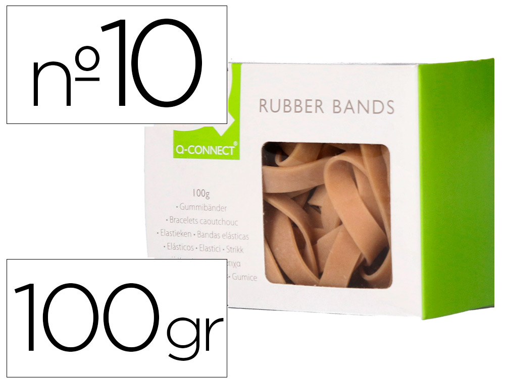 Q-CONNECT - BANDAS ELASTICAS 100 GR 100X9 MM NUMERO 10 (Ref.KF10594)