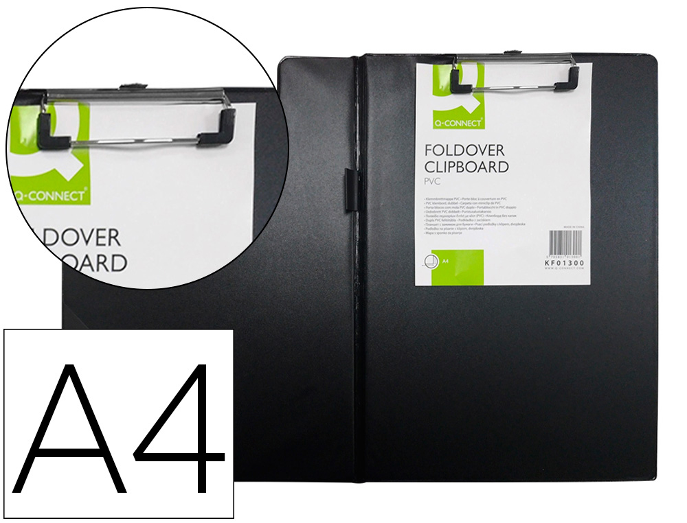 Q-CONNECT - CARPETA MINICLIPS PLASTICO DIN A4 NEGRA (Ref.KF01300)