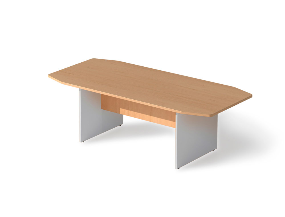 ROCADA - MESA DE REUNION MEETING ESTRUCTURA MADERA GRIS ALUMINIO TABLERO MADERA HAYA 220X100X72 CM (Ref.3003AB01)