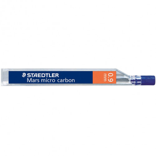 STAEDTLER - Mina Mars Micro Carbon Estuche 12ud Trazo 0.9 mm B (Ref.250 09-B)