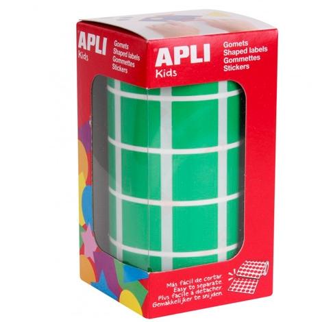 APLI - Gomets 20 mm Cuadrados Verdes (Ref.4878)