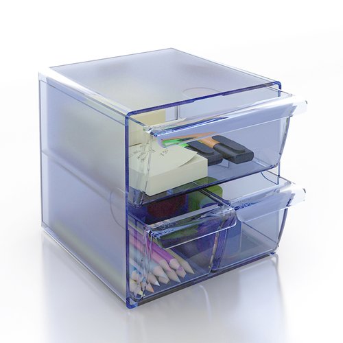 ARCHIVO 2000 - Cubo organizador Azul Transparente 195x155x155 mm (Ref.6708AZTP)