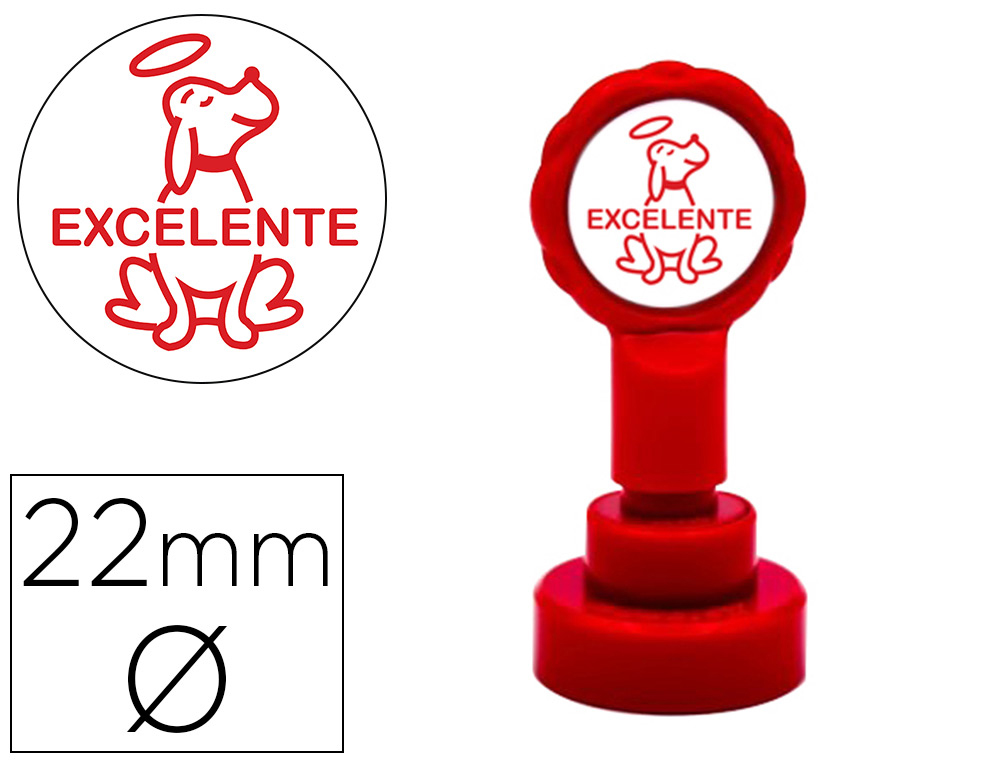 ARTLINE - Sello emoticono excelente color rojo 22 mm diametro (Ref. 11701)