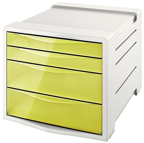 ESSELTE - FICHERO CAJONES DE SOBREMESA COLOUR ICE PLASTICO 4 CAJONES COLOR AMARILLO 245X365X285 MM (Ref.626282)