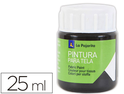 LA PAJARITA - PINTURA PARA TELA NEGRO 25 ML (Ref.T-2)