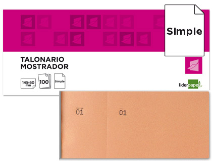 LIDERPAPEL - TALONARIO MOSTRADOR 60X145 MM NARANJA CON MATRIZ (Ref.TL04)