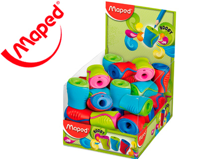 MAPED - Sacapuntas/Afilalapices PLASTICO BOOGY 1 USO CON DEPOSITO COLORES SURTIDOS (Ref.63311)