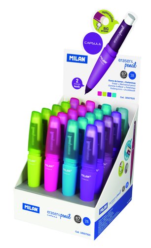 MILAN - Portaminas Capsule Retráctil Trazo medio Azul Tacto goma (Ref.18507920)