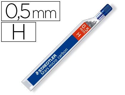 STAEDTLER - MINAS MARS MICRO GRAFITO 0,5mm "H" TUBO 12unid. (Ref.250 05-H)