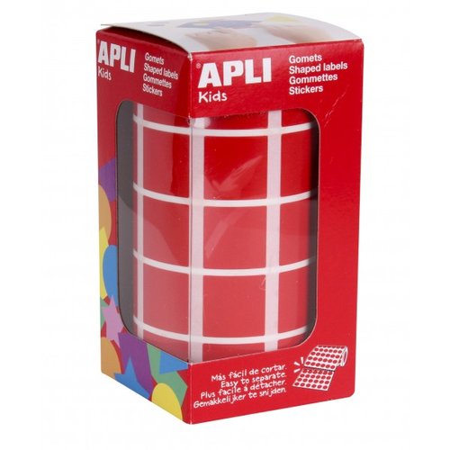 APLI - Gomets Rollo 20 mm Rojo Cuadrado (Ref.4877)