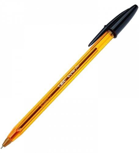 BIC - Boligrafo Cristal Fine Cuerpo naranja Trazo 0.3 mm Tinta negra Capuchón ventilado (Ref.872731)