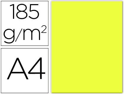 CANSON - Cartulina 50 Hojas A4 Amarillo limon 185 gr (Ref.200040154)