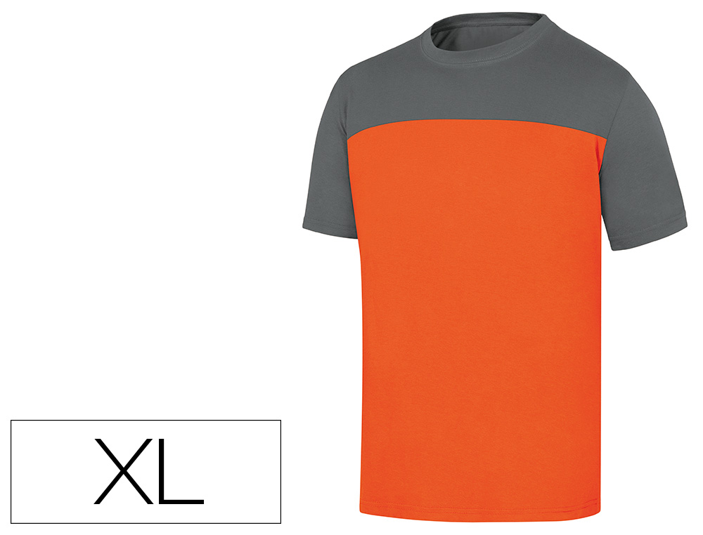 DELTAPLUS - CAMISETA DE ALGODON COLOR GRIS NARANJA TALLA XL (Ref.GENOAGRXG)