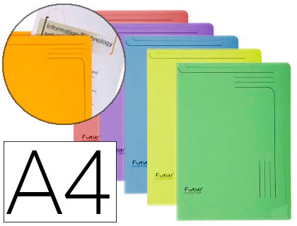 EXACOMPTA - CARPETA DOSSIER UÑERO CARTULINA DIN A4 290 GR PAQUETE DE 5 UNIDADES COLORES SURTIDOS (Ref.48000E)