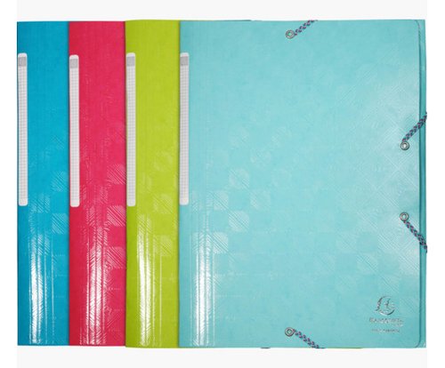 EXACOMPTA - Carpeta gomas carton 600 gr tres solapas din a6 colores surtidos (Ref. 55230E)