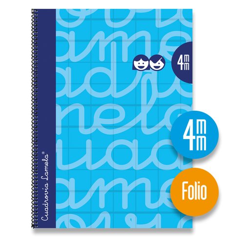 LAMELA - Cuaderno espiral Folio Azul 80 h cuadrícula 4 (Ref.7FTE004A)