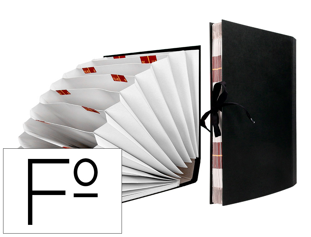 LIDERPAPEL - CARPETA FUELLE FOLIO Cartón FORRADO NEGRA (Ref.FU02)