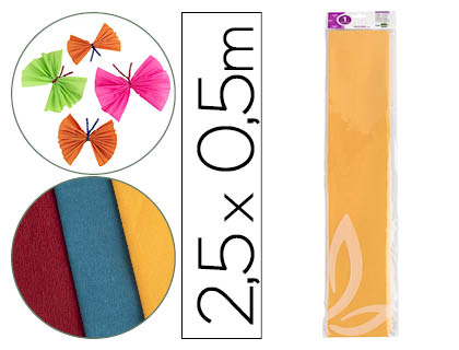 LIDERPAPEL - PAPEL CRESPON 50 CM X 2.5M 34G/M2 AMARILLO ORO (Ref.CP03)