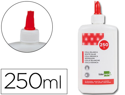 LIDERPAPEL - PEGAMENTO COLA BLANCA LAVABLE 250 ML (Ref.PG03)