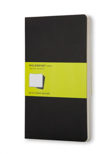 MOLESKINE - CUADERNO TAPA DURA LISO 64 HOJAS CON 16 HOJAS DESMONTABLES COLOR NEGRO PACK DE 3 UNIDADES 90X140 MM (Ref.QP313)