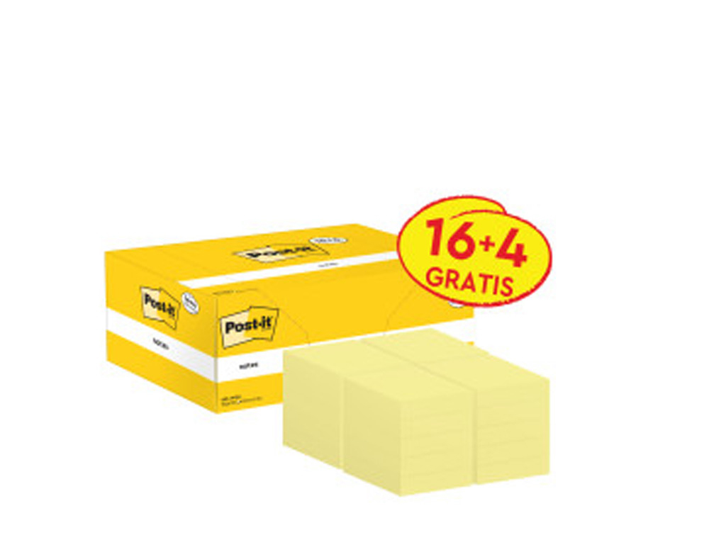 POST-IT - Pack.16+4 bloc 38x51 am (Ref.UU001489770)