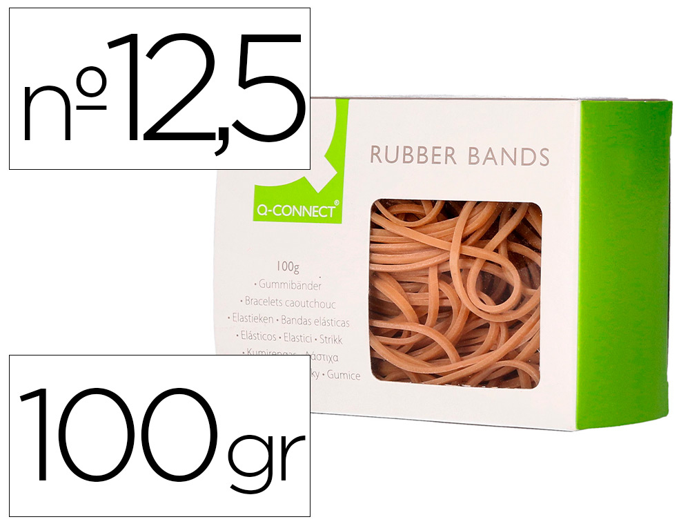 Q-CONNECT - BANDAS ELASTICAS 100 GR 125 X 9 MM NUMERO 12,5 (Ref.KF10596)