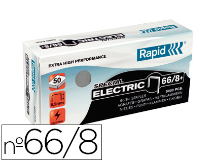 RAPID - GRAPAS Nº 66/8+ GALVANIZADAS SUPER STRONG CAJA DE 5000 GRAPAS (Ref.24868000)