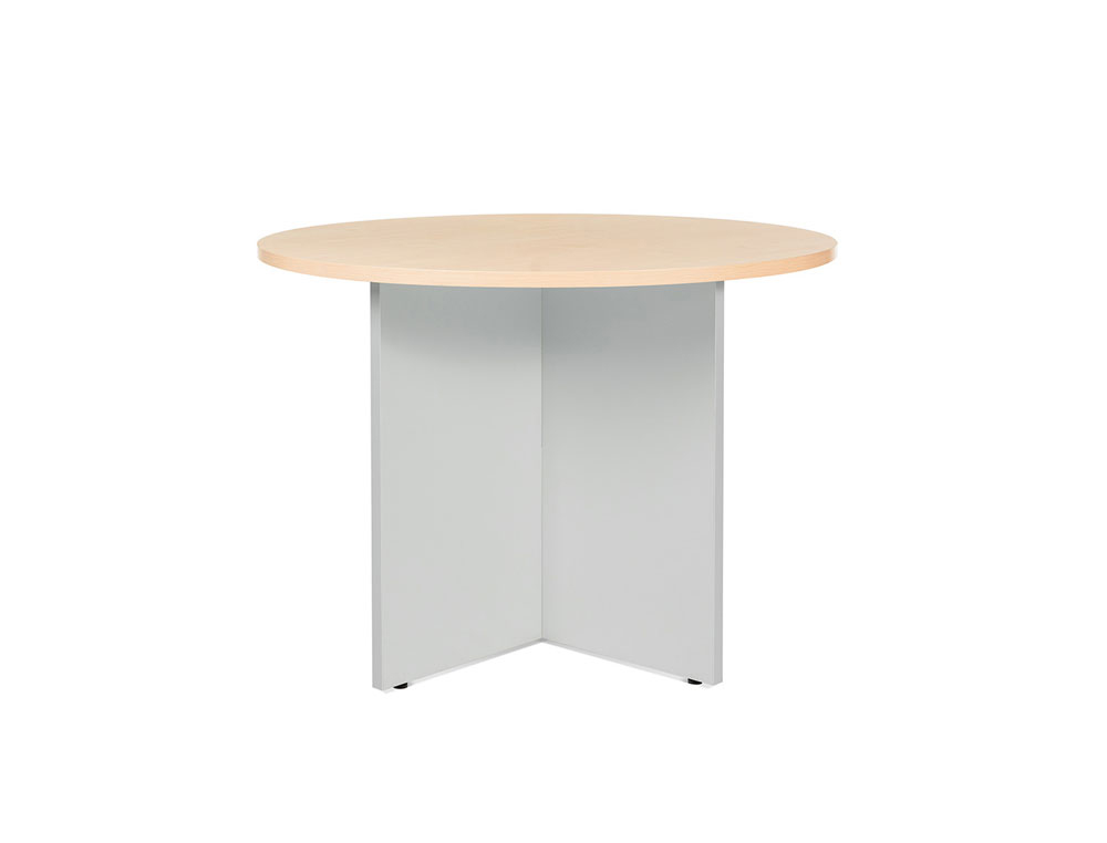 ROCADA - MESA DE REUNION MEETING ESTRUCTURA MADERA GRIS EN ASPAS TABLERO HAYA 100 CM DIAMETRO (Ref.3005AB01)