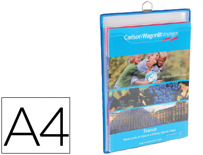TARIFOLD - FUNDA PARA COLGAR DIN A4 ANILLA METALICA FORMATO VERTICAL PACK DE 5 5 UNIDADES COLOR AZUL (Ref.354001)