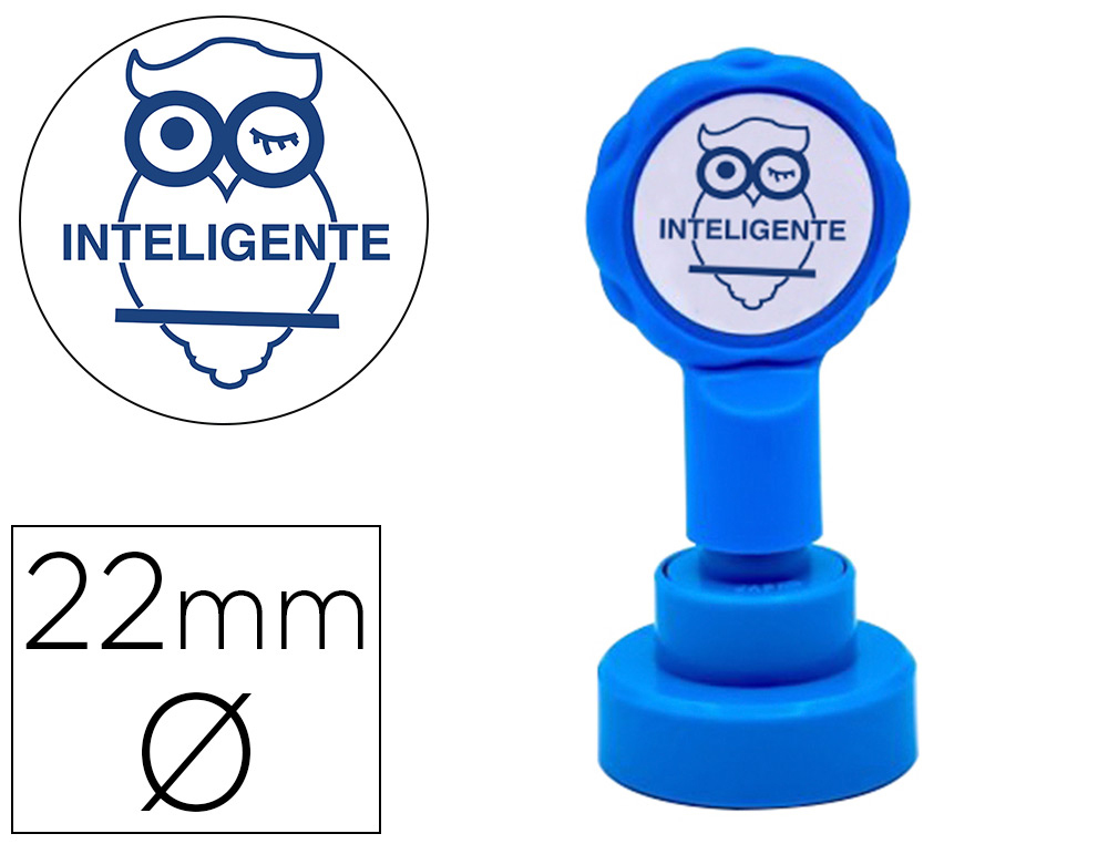 ARTLINE - Sello emoticono inteligente color azul 22 mm diametro (Ref. 11707)
