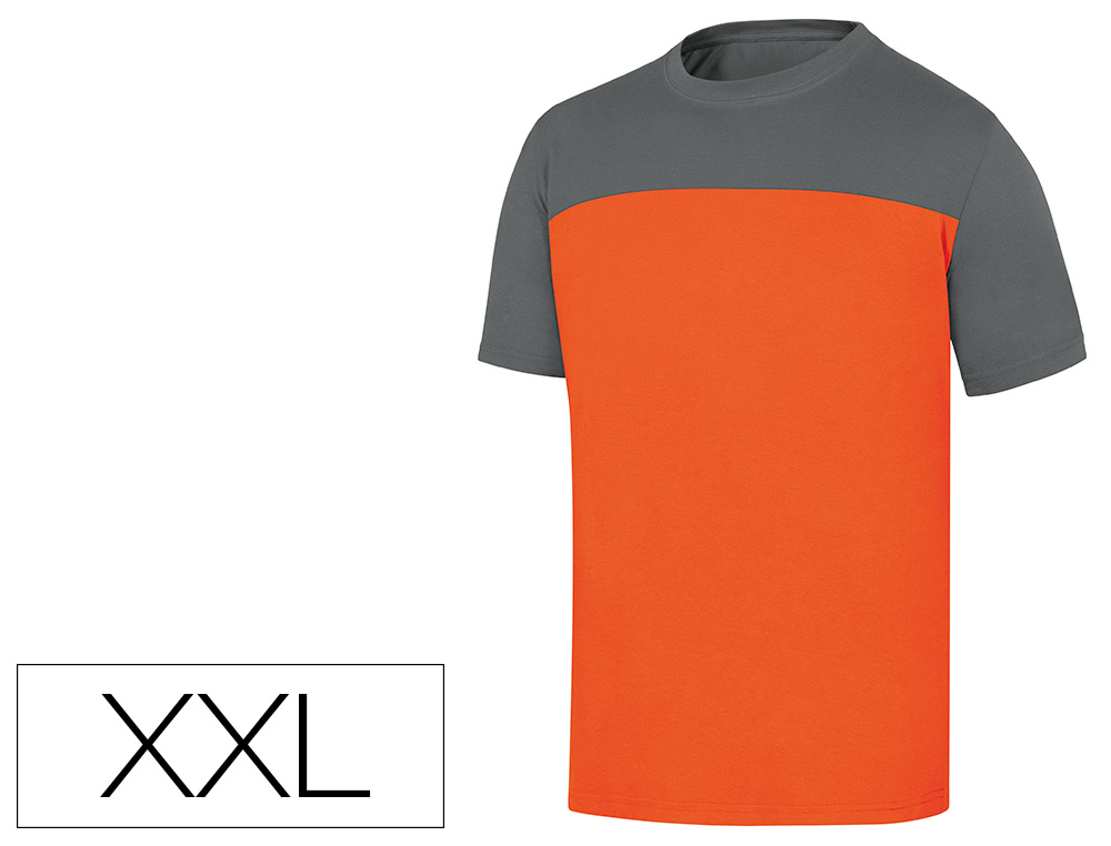 DELTAPLUS - CAMISETA DE ALGODON COLOR GRIS NARANJA TALLA XXL (Ref.GENOAGRXX)