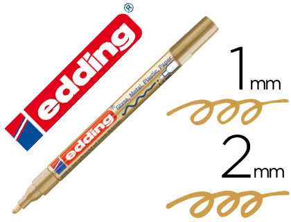 EDDING - 751 MARCADOR PERMANENTE TINTA OPACA PUNTA CONICA TRAZO 1 - 2 MM ORO 751-053 (Ref.751-53)