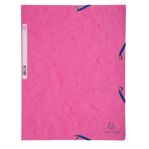 EXACOMPTA - Carpeta C/Gomas 3 sol.,cart.lustrada 400gr,24x32cm para A4,cap.250h.80gr rs vivo (Ref.55520E)