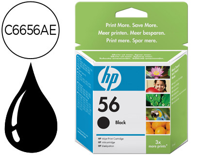 HP ( HEWLETT PACKARD ) - Cartuchos ORIGINALES Inyección De Tinta 56 negro (Ref.C6656AE#ABE)