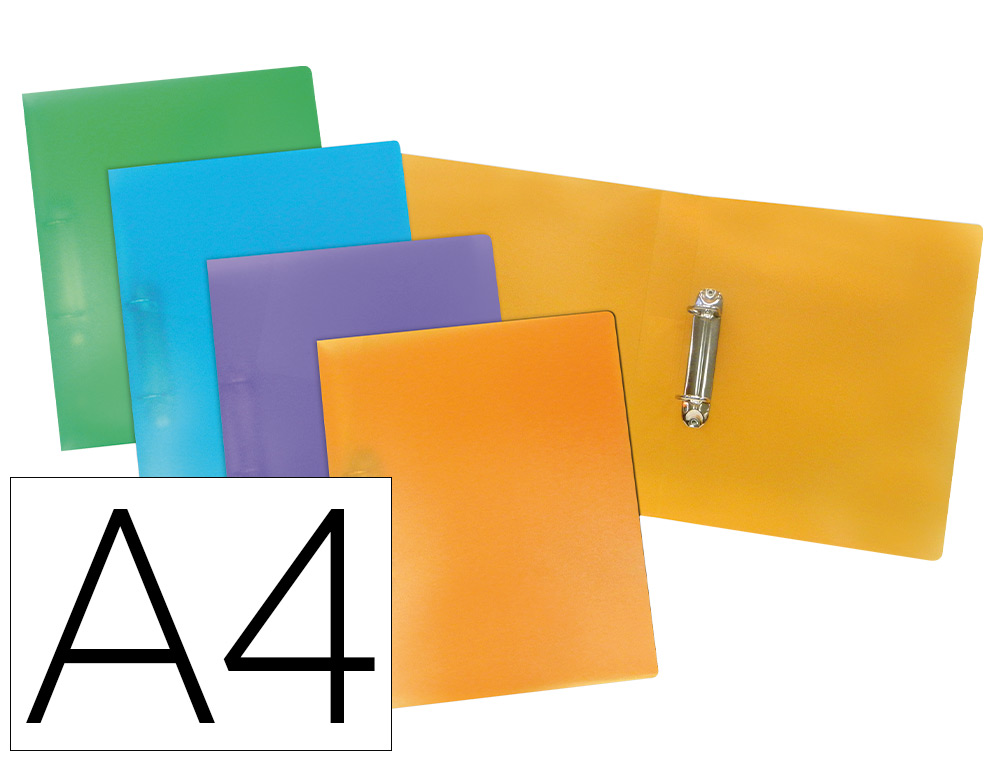 LIDERPAPEL - Carpeta 2 anillas 25mm mixtas polipropileno din A4 colores surtidos (Ref. CA94)